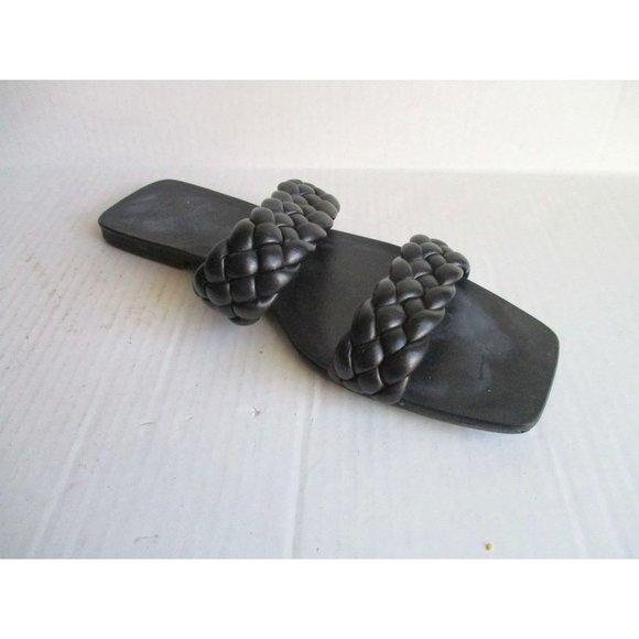 *INC Black Sandal Double Braided Bands Slip-On Flats- Size 9 - Picture 6 of 6
